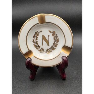 VTG Limoges Napoleon Monogram Ashtray Trinket Dish Storage Tray Porcelain France